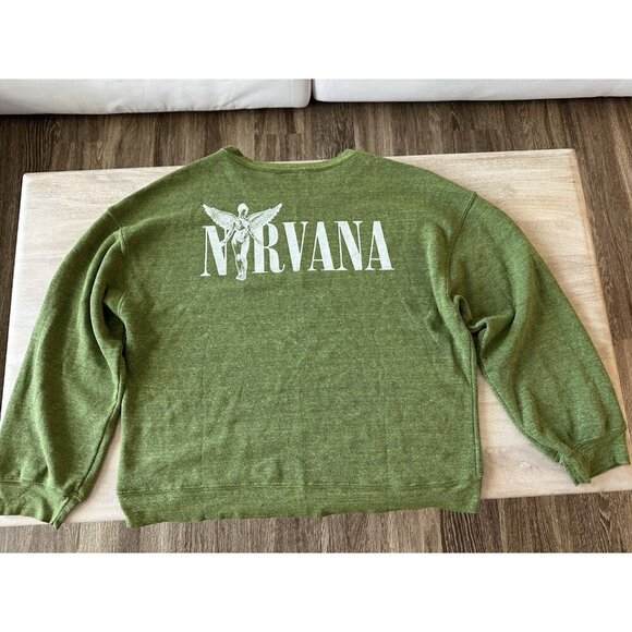 DAYDREAMER Nirvana in Utero Tour Oversized Sweatshirt Green Size Large - Picture 9 of 9